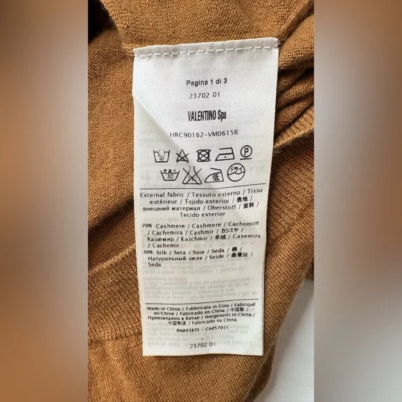 RED VALENTINO Cashmere Silk Bow Back Sweater Camel Luxury Designer Knit XS - Picture 5 of 7